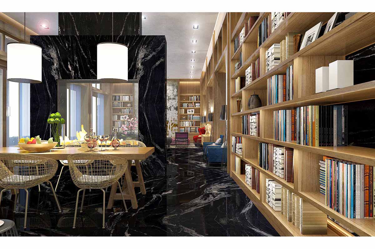 Fantasy Black Leather Marble